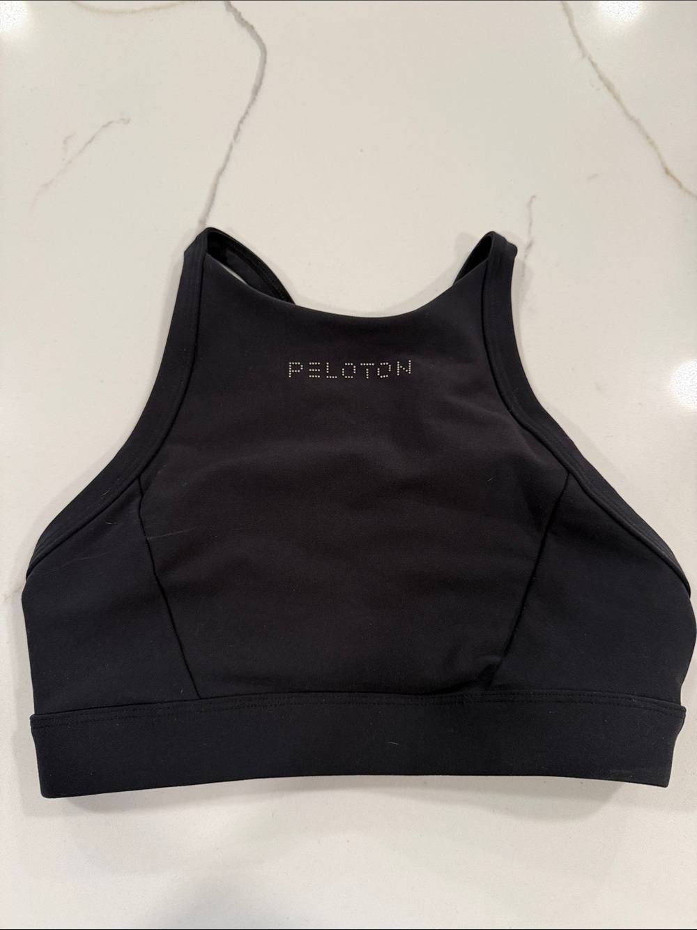 Peloton Black High-Neck Performance Sports Bra with Logo